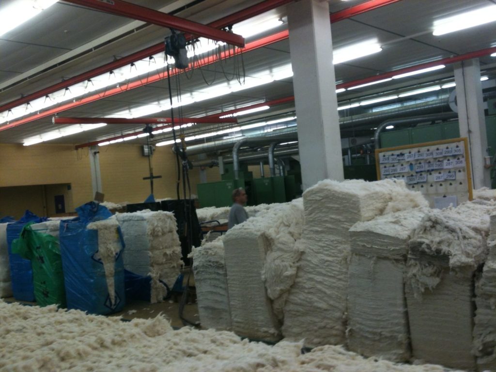 Bales of cotton at a Hermann Bühler spinning mill 